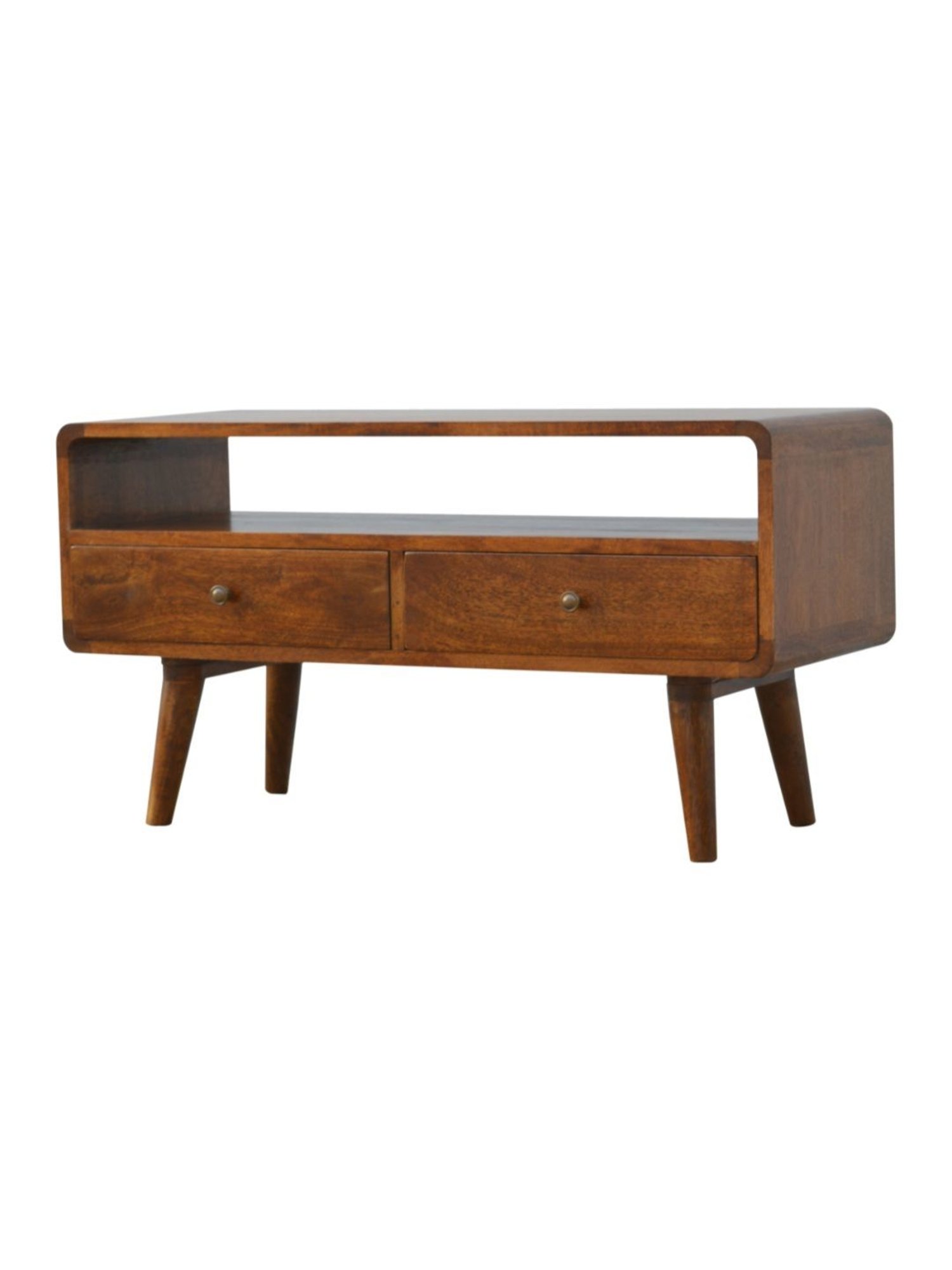Artisan Furniture Brown Curved Chestnut Media Unit