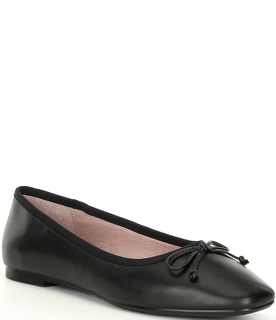 Deltan Quinn Leather Square Toe Ballet Flats