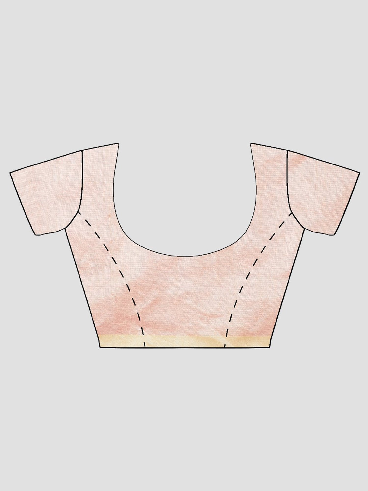 Kalakari India Peach & Beige Saree With Unstitched Blouse