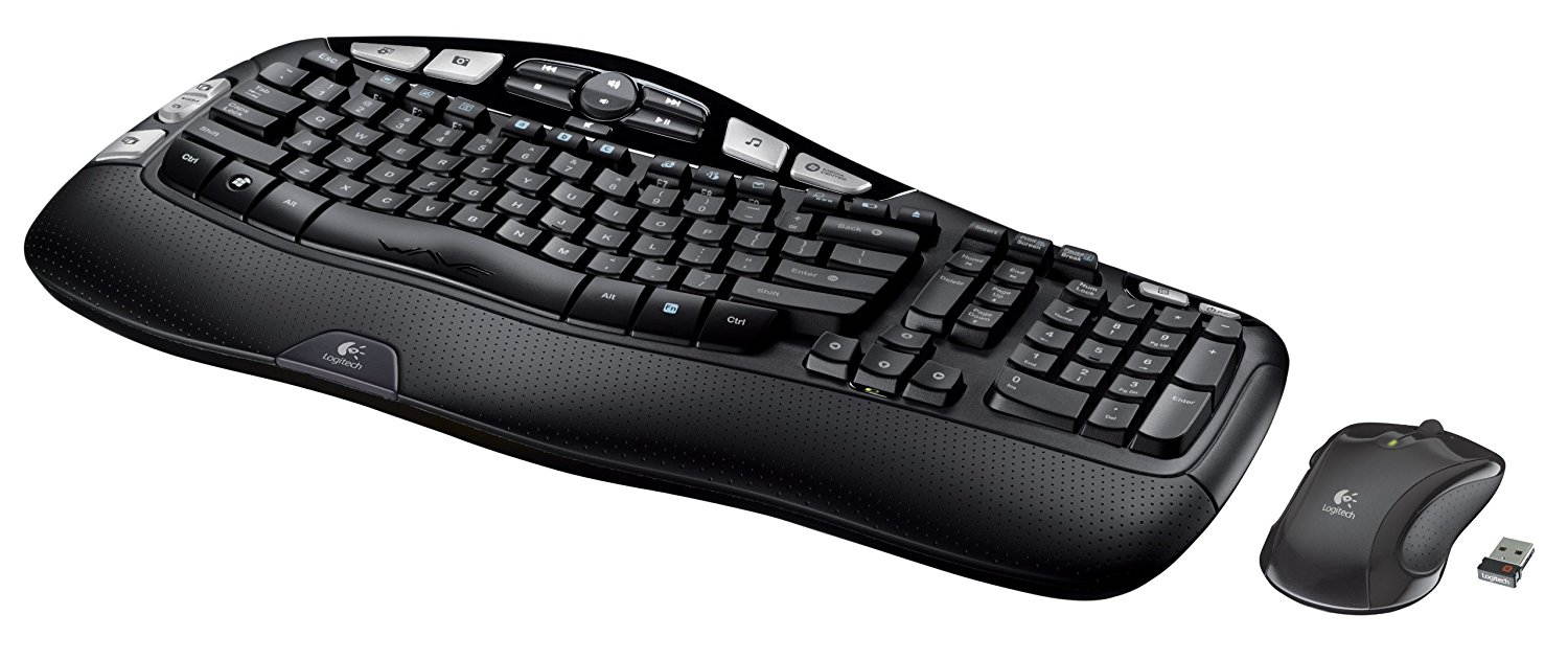 New Logitech MK550 Wireless Keyboard and Mouse Combo &mdash; Includes Keyboard and Mouse, Long Battery Life, Ergonomic Wave Design with cushioned palm rest, Powerful 2.4 GHz wireless connection