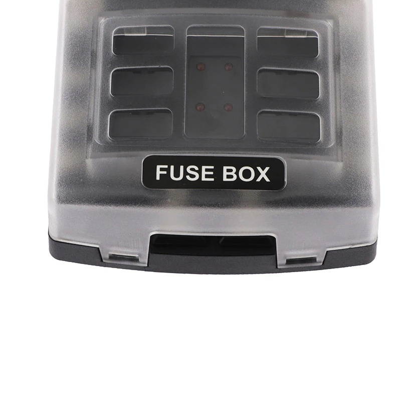 Car Boat  Fuse Box Holder with 6 Way Blade Fuse & Warning Indicator fit for 12V~24V