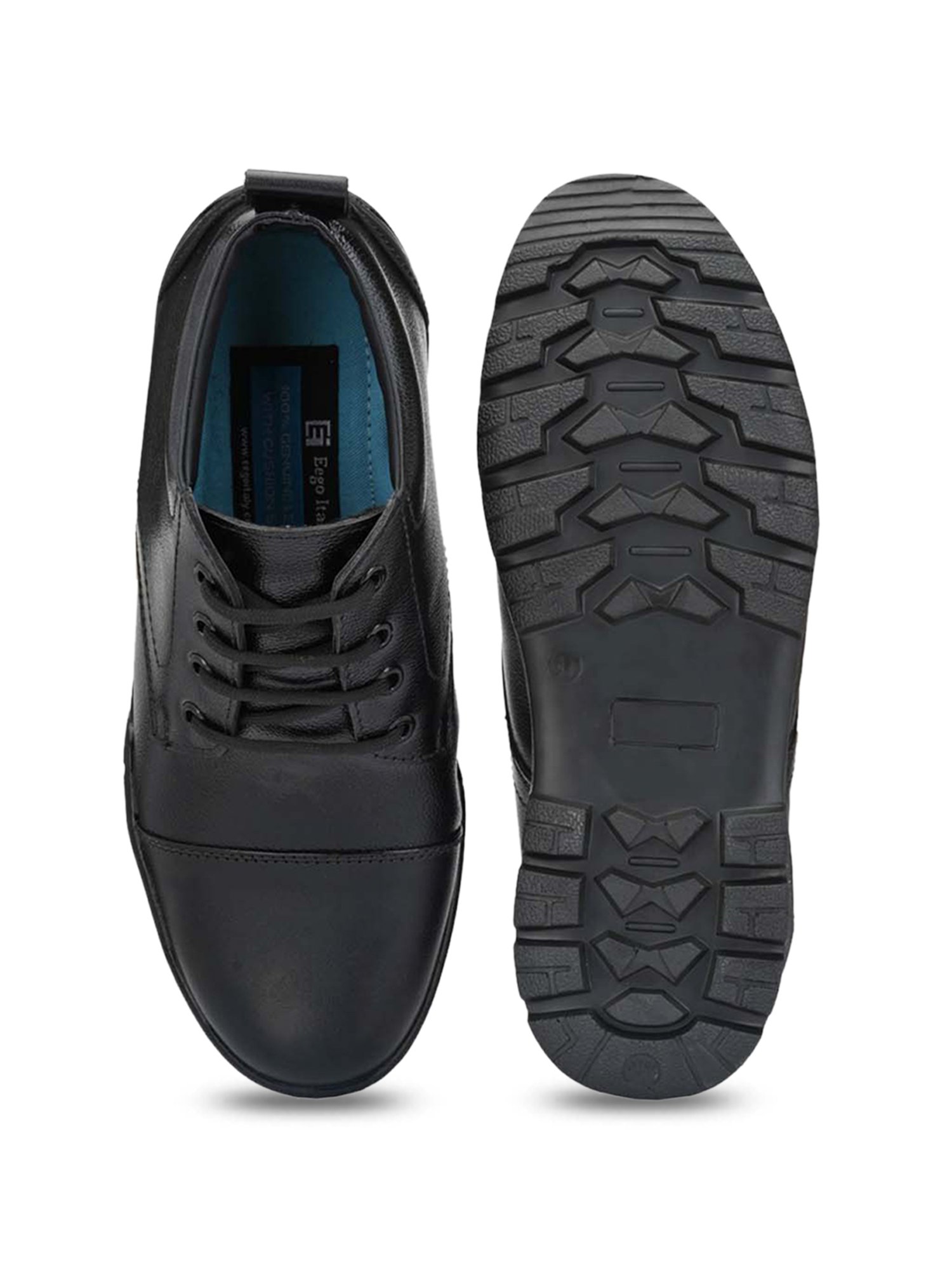Eego Italy Men's Black Derby Shoes