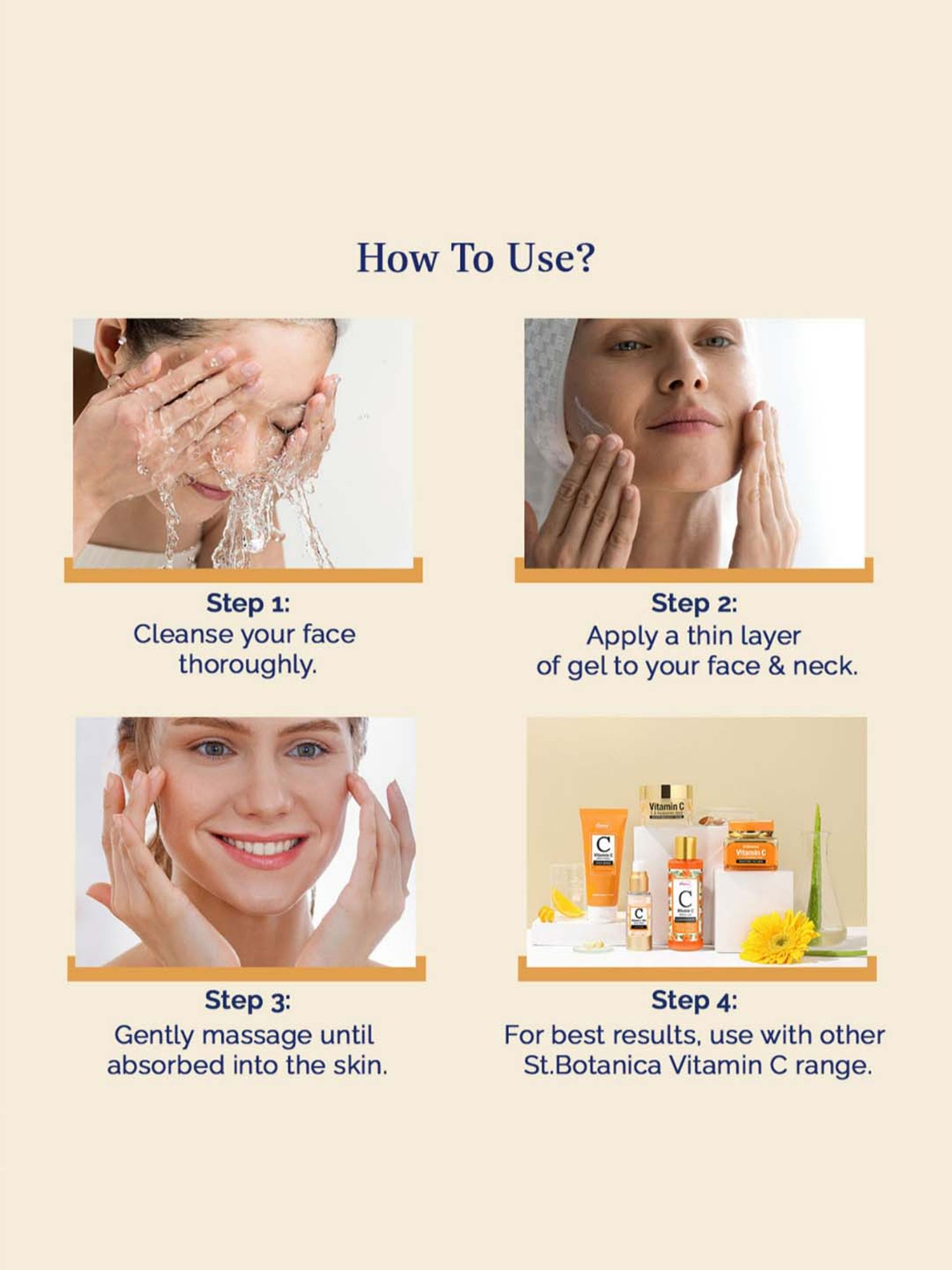 St.Botanica Vitamin C, E & Hyaluronic Acid Brightening Night Gel Cream - 50 gm