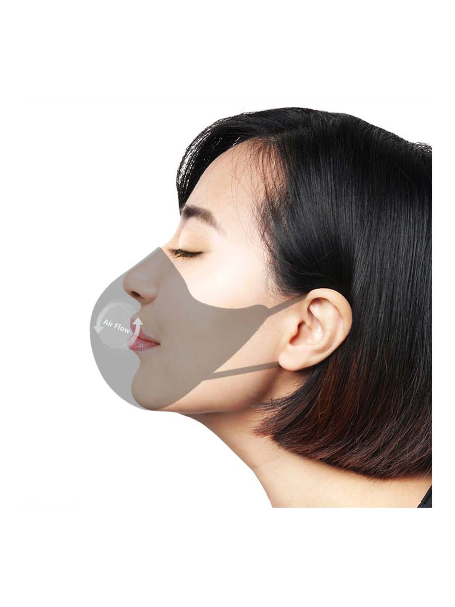 Lioncrown 3 Layered N95 Face Mask with Air Respirator for Women - Pack of 5