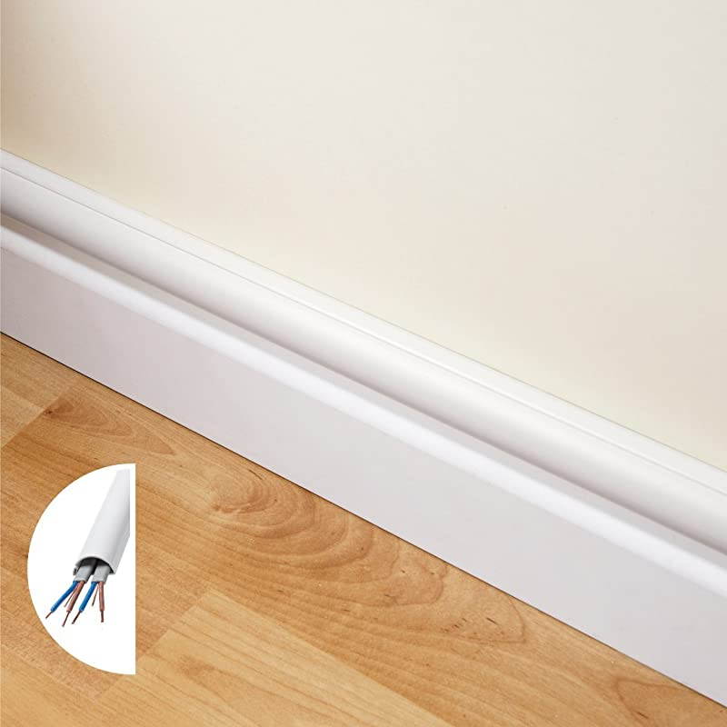 Mini Cable Raceway Kit | SelfAdhesive Wire Covers | Electrical Raceway Popular Cable Organizer for Home Theater TV Office and Home | 4 x 39 Lengths Per Pack White