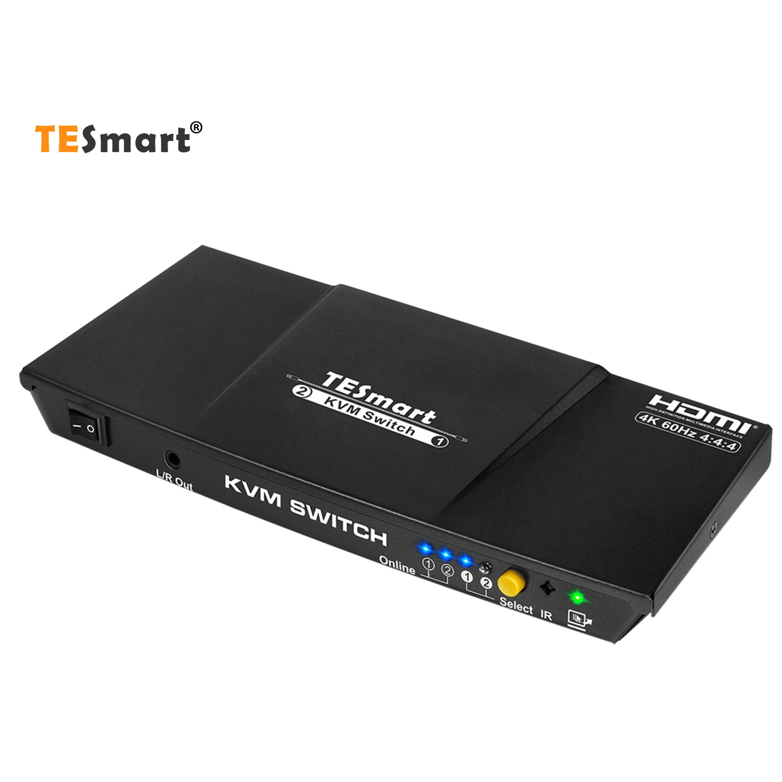 TESmart HDMI KVM Switch 4 ports 4 in 1 out  , support 4k 3840*2160@60Hz 4:4:4  Support HDR 10 and Dolby Vision ,Complaint with HDCP 2.2, With USB2.0 and audio output ports