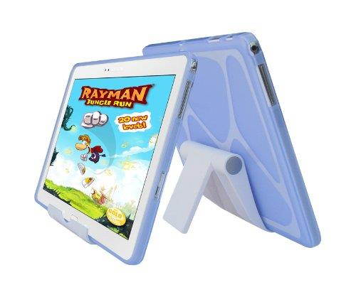 iShoppingdeals - Blue TPU Rubber Skin Cover Case and Multi-Angle View Stand Holder for Samsung Galaxy Note 10.1 2014 Edition SM-P600