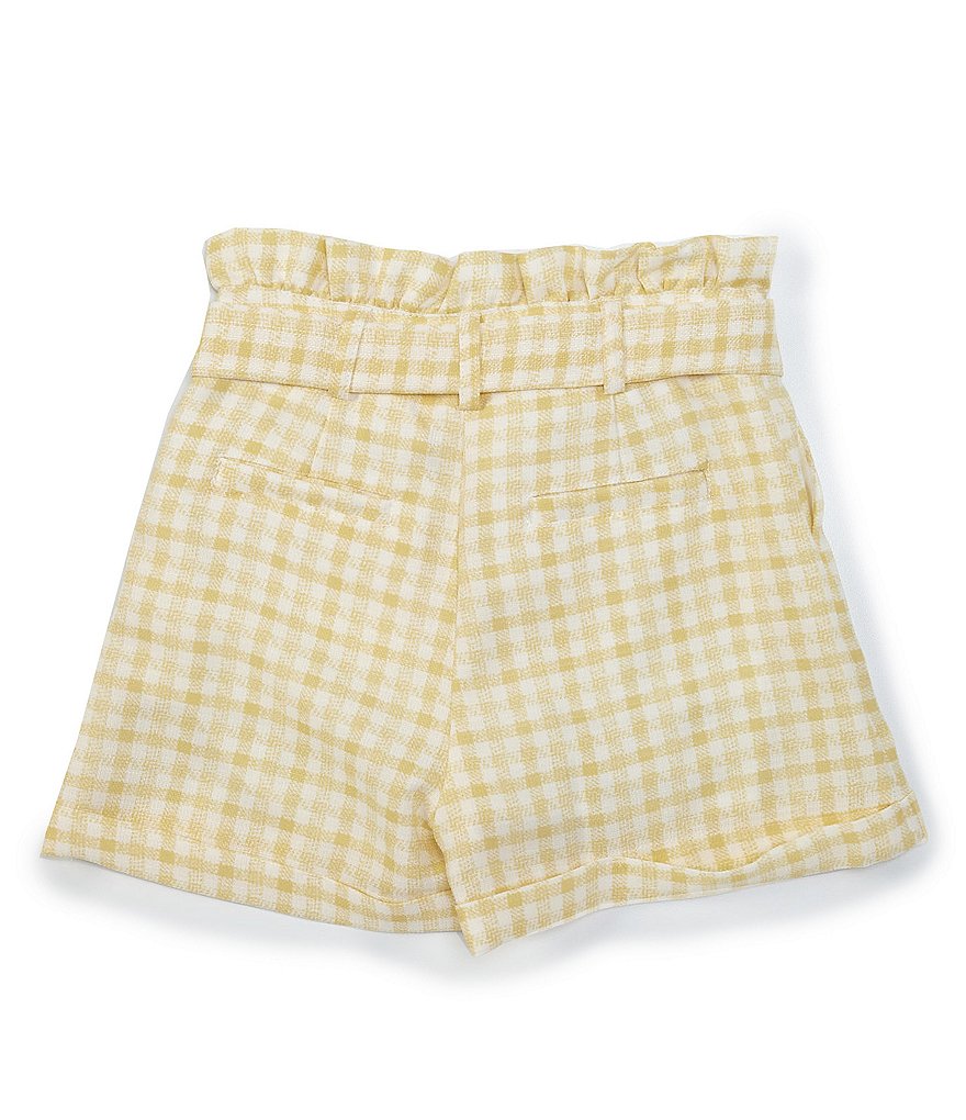 GB GB Girls Big Girls 7-16 Gingham Paperbag-Waist Short