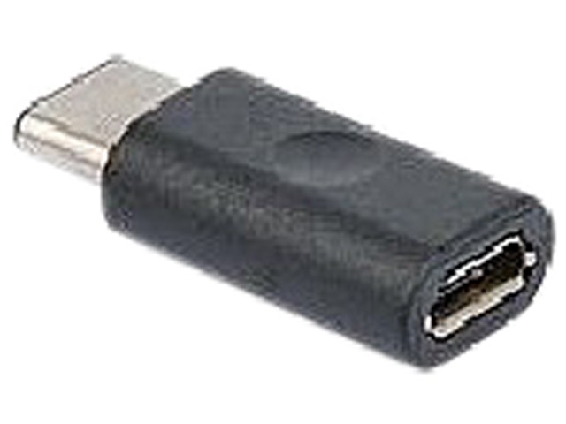 XtremPro 11069 Type-C to Micro USB 2.0 BF Data & Charging Small Adapter Connector for Apple The Macbook, Chromebook Pixel and More - Black