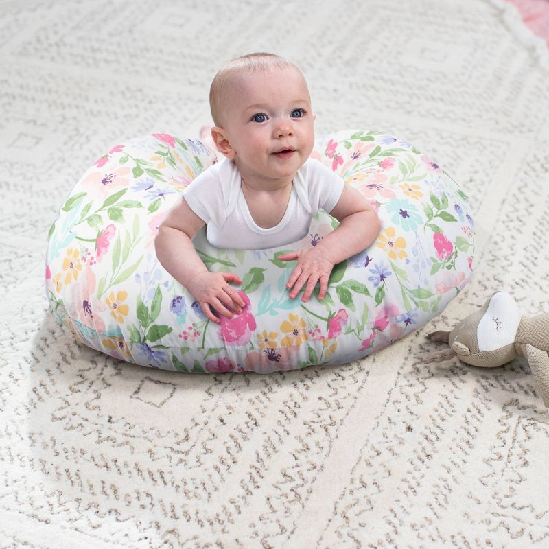 Boppy Original Feeding and Infant Support Pillow - Colorful Watercolor Flowers