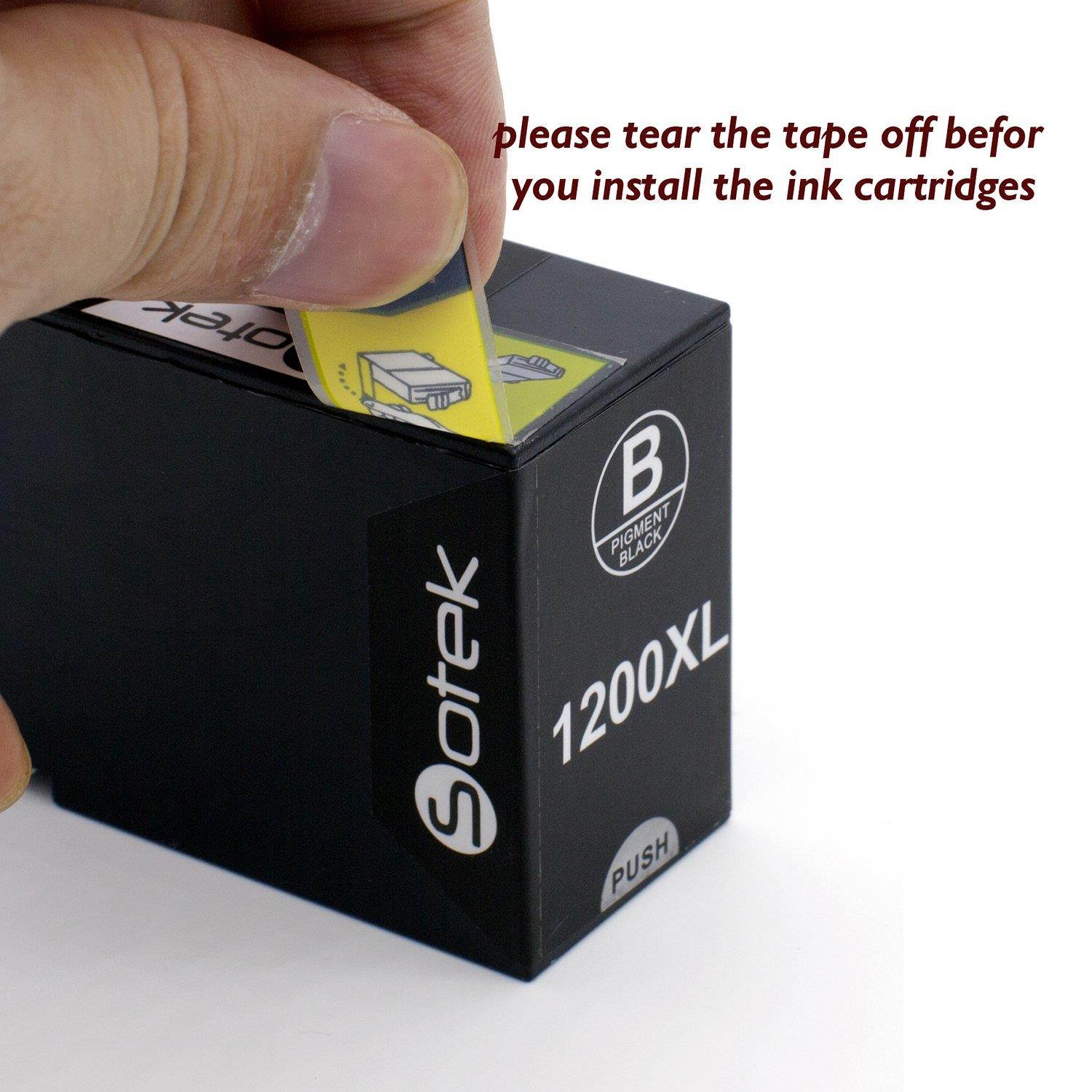 Sotek Compatible Ink Cartridge Replacement for PGI-1200XL Mixfy MB2320 MB2020 MB2050 MB2350 MB2120 MB2720 (BK/C/M/Y, 4-Pack)