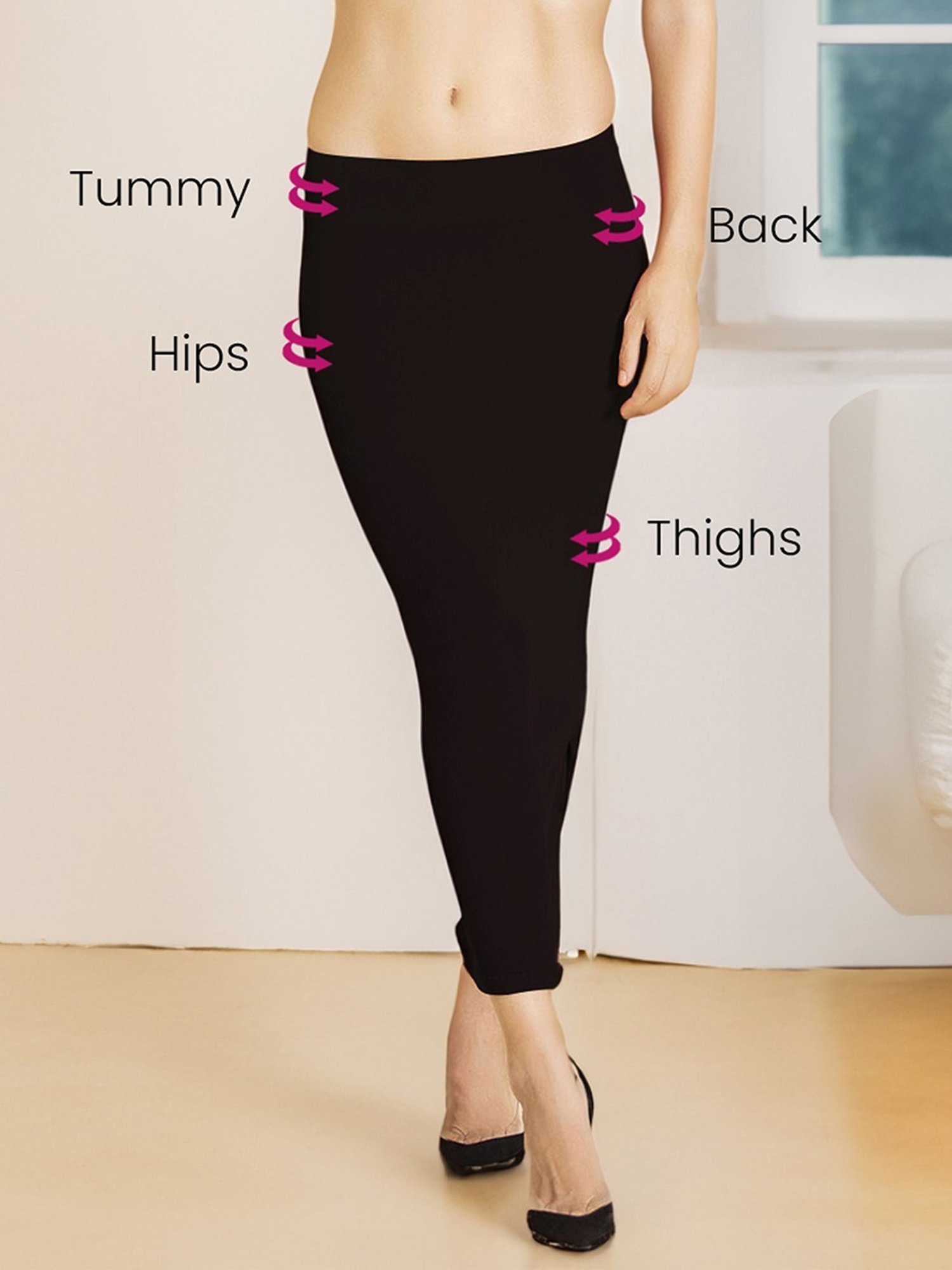 Clovia Black Plain Saree Shapewear