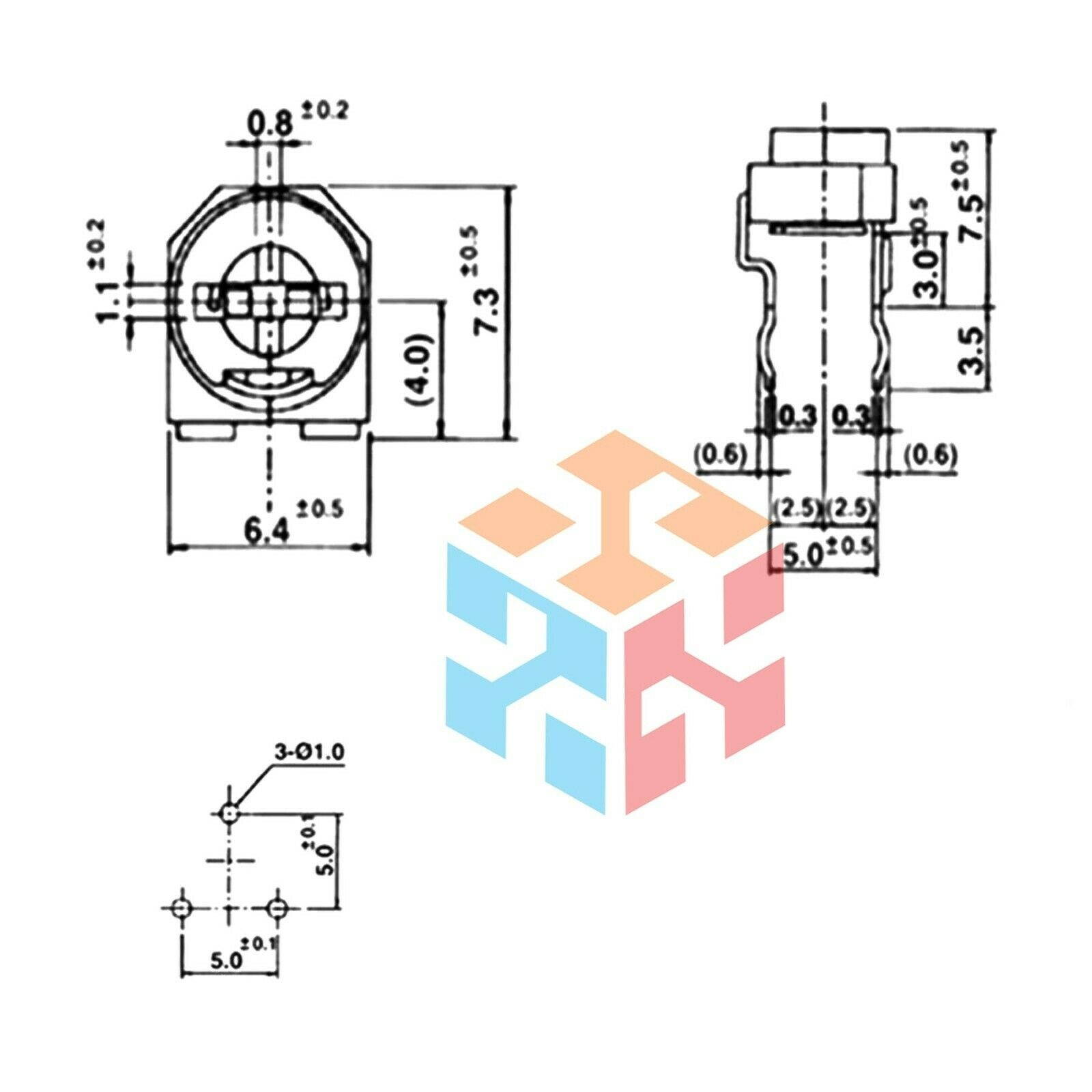 10pcs 1K ohm 102 Adjustable Resistor Trimmer Potentiometer RM065 - US Seller