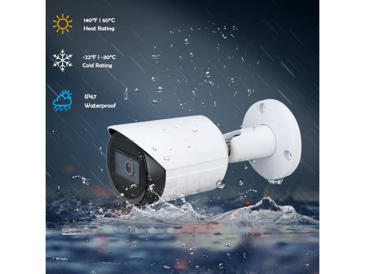 8MP PoE Security IP Camera - OEM IPC-HFW2831S-S-S2 2.8mm, Ultra HD 4K Starlight Mini Bullet Outdoor Network Camera Video Surveillance with 98ft Night Vision,SD Card Slot,H.265,IP67
