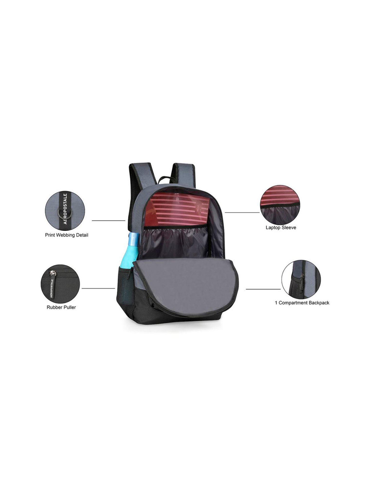 Aeropostale Cooper Multi Polyester Printed Backpack