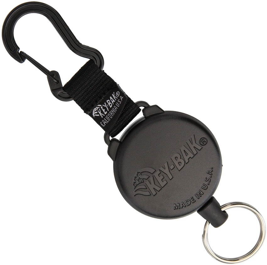 KeyBak KEYB488 SecurIt Gear Reel 48" Retractable Kevlar Cord Black Holds 15 Keys