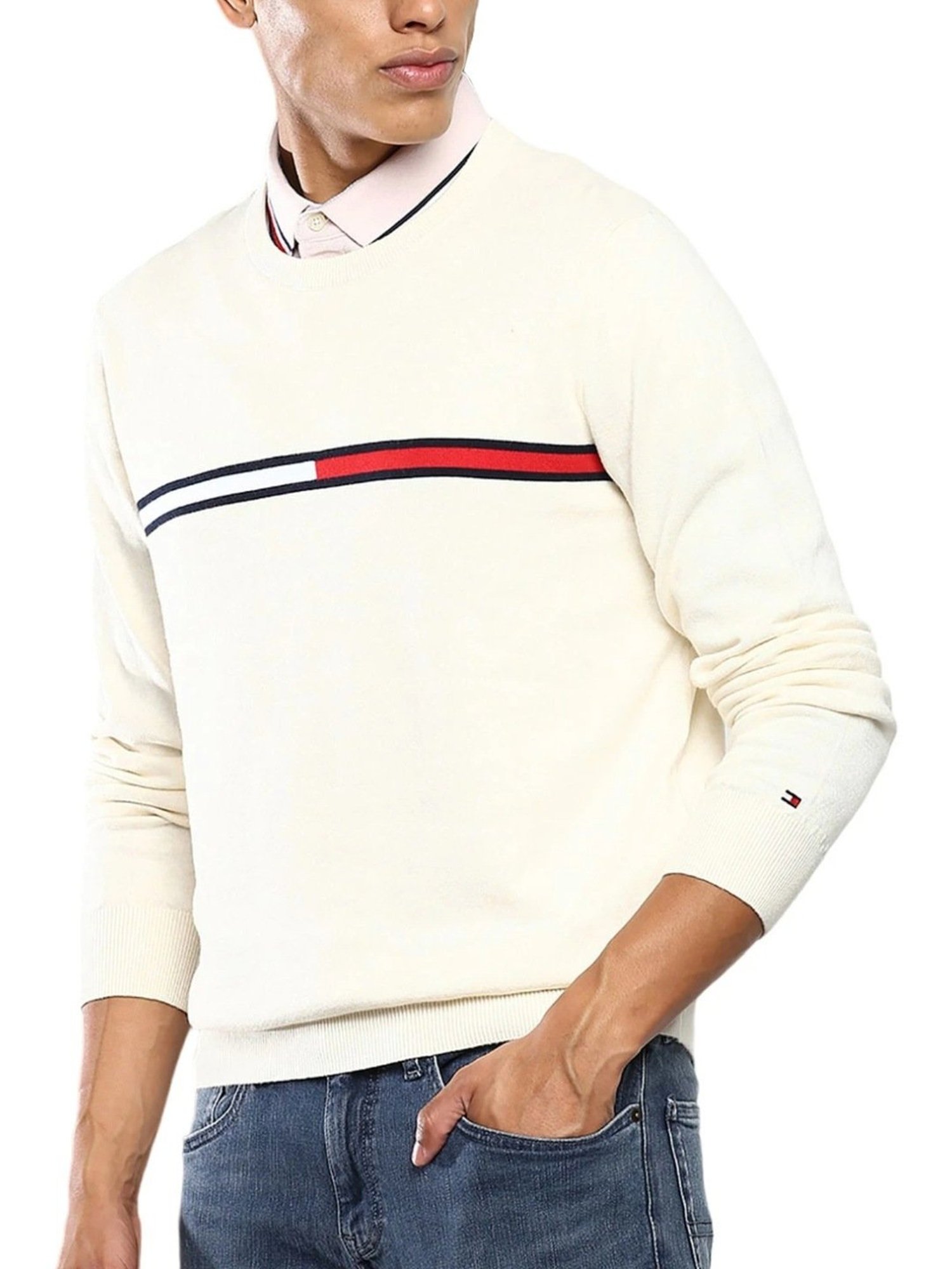 Duke Wine Self Striped Sweater