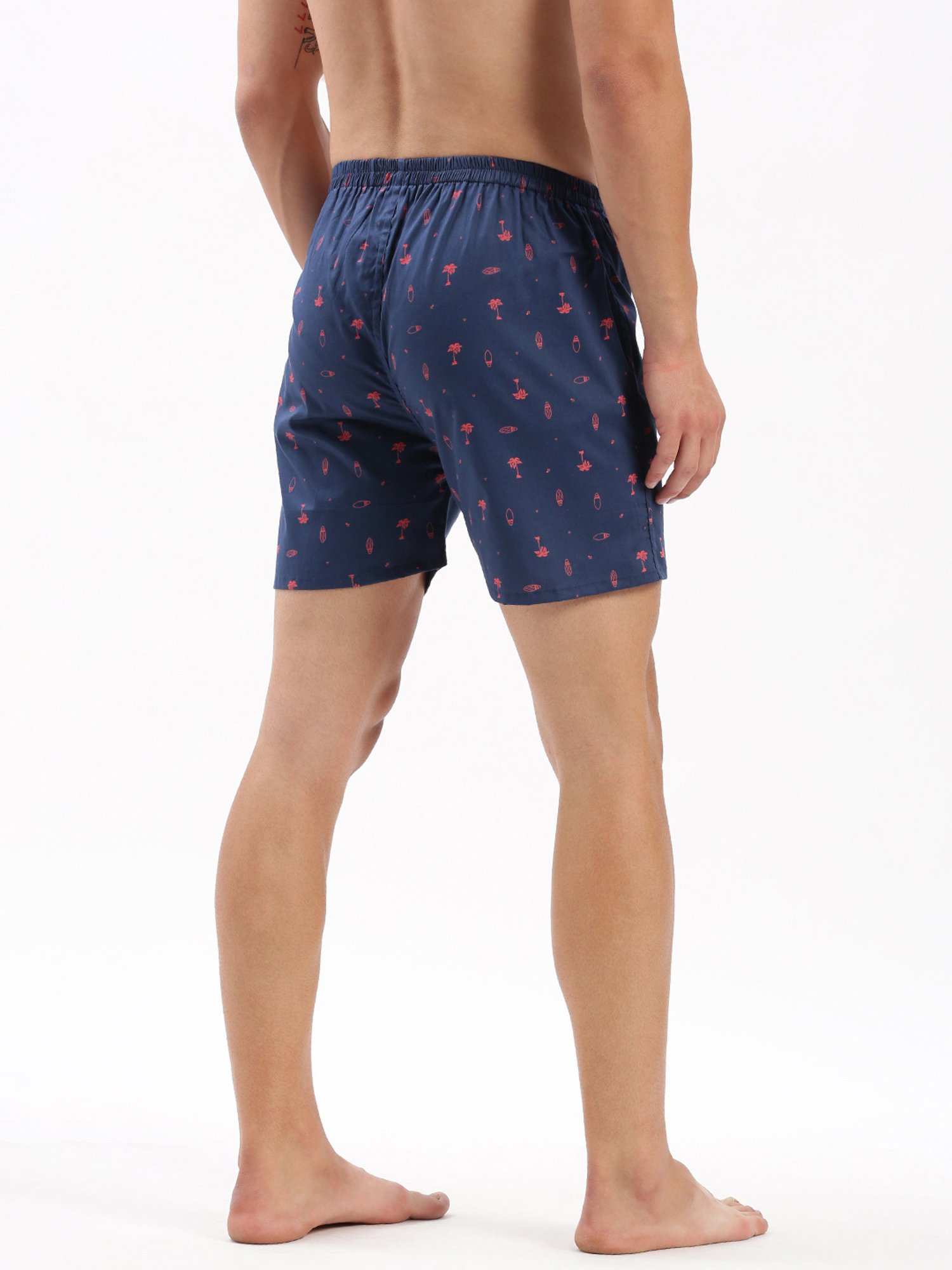 SHOWOFF Blue Slim Fit Printed Cotton Boxers