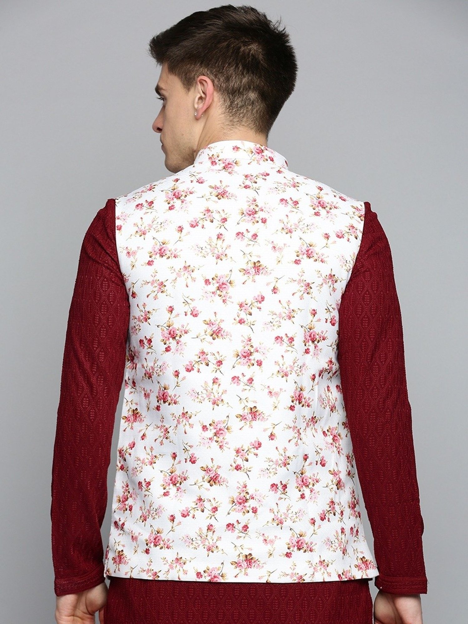 Fabindia Multicolor Regular Fit Printed Cotton Nehru Jacket