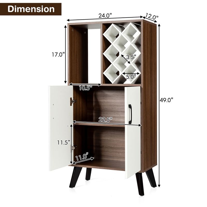 Naples Side Board White/Dark Brown - Chique