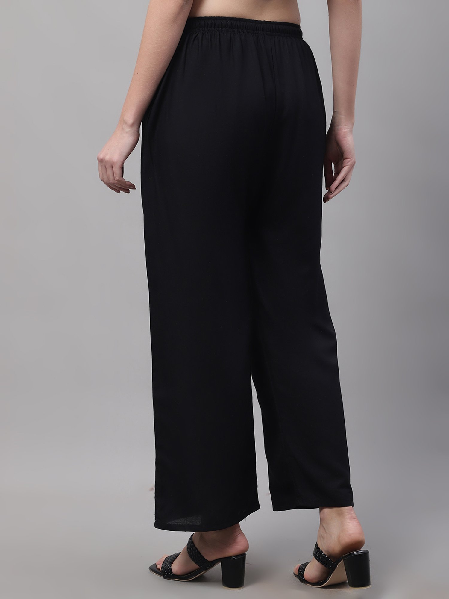 Gracit Black & Navy Rayon Palazzos - Pack of 2