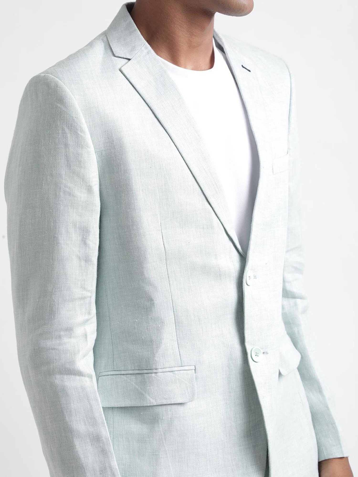 Iconic Men Self Design Regular Fit Linen Blazers