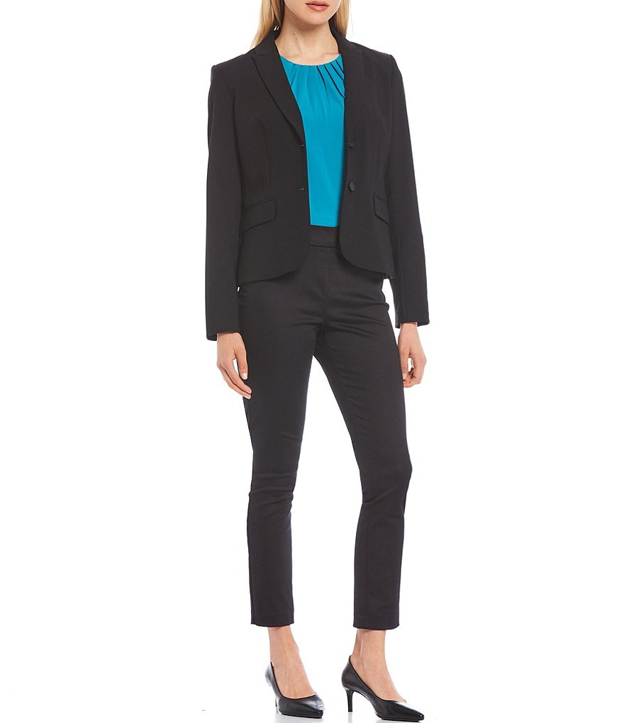 Preston & York Caroline Bow Woven V-Neck 3/4 Sleeve Blouse