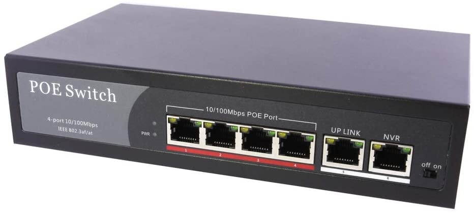 axGear PoE Network Switch 10/100m Power Injector 4 Port + 2 Port Power Over Ethernet