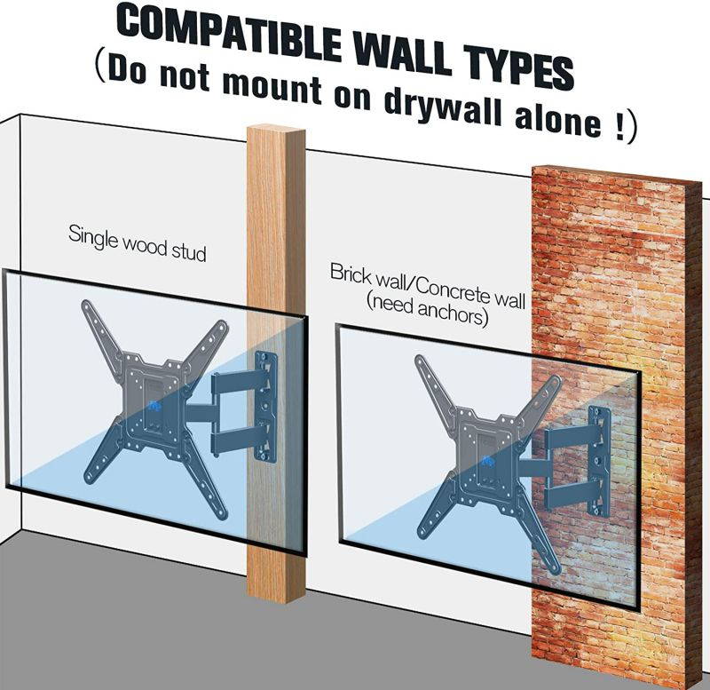 Mounting Dream Full Motion TV Wall Mount for 26"-55" TVs Strong Articulating TV Bracket
