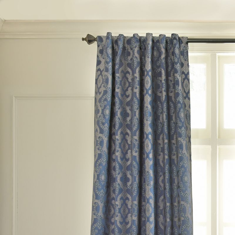 63"x52" Normandy Blackout Window Curtain Blue - Beautyrest
