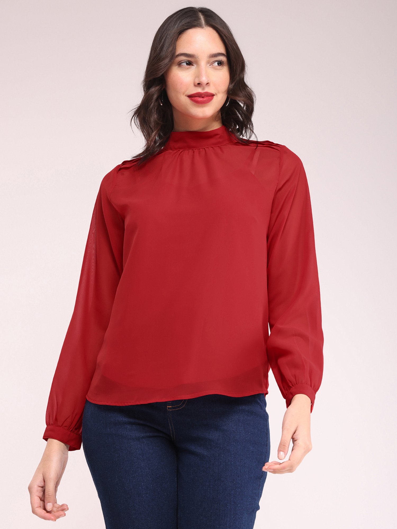 Fablestreet Red Relaxed Fit Top