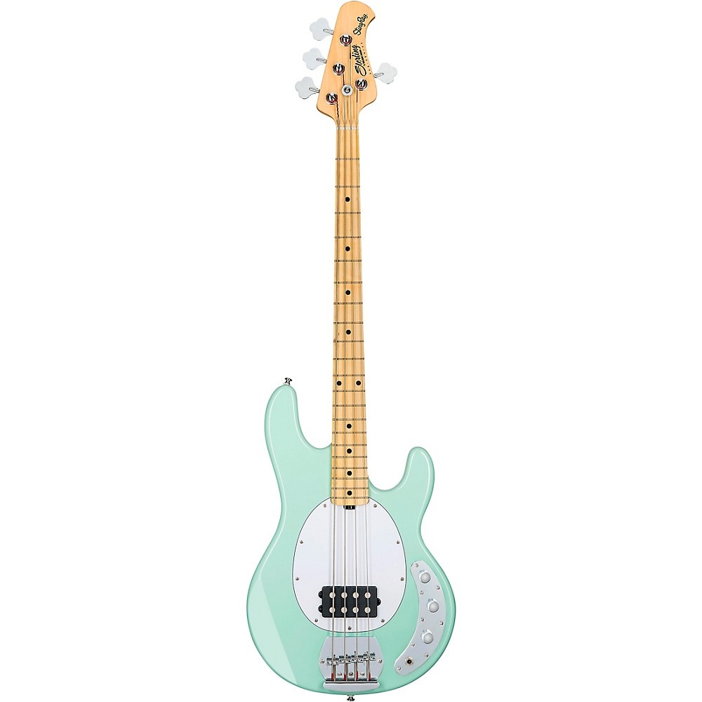 Sterling by Music Man StingRay Ray4 Maple Fingerboard Electric Bass Mint Green White Pickguard