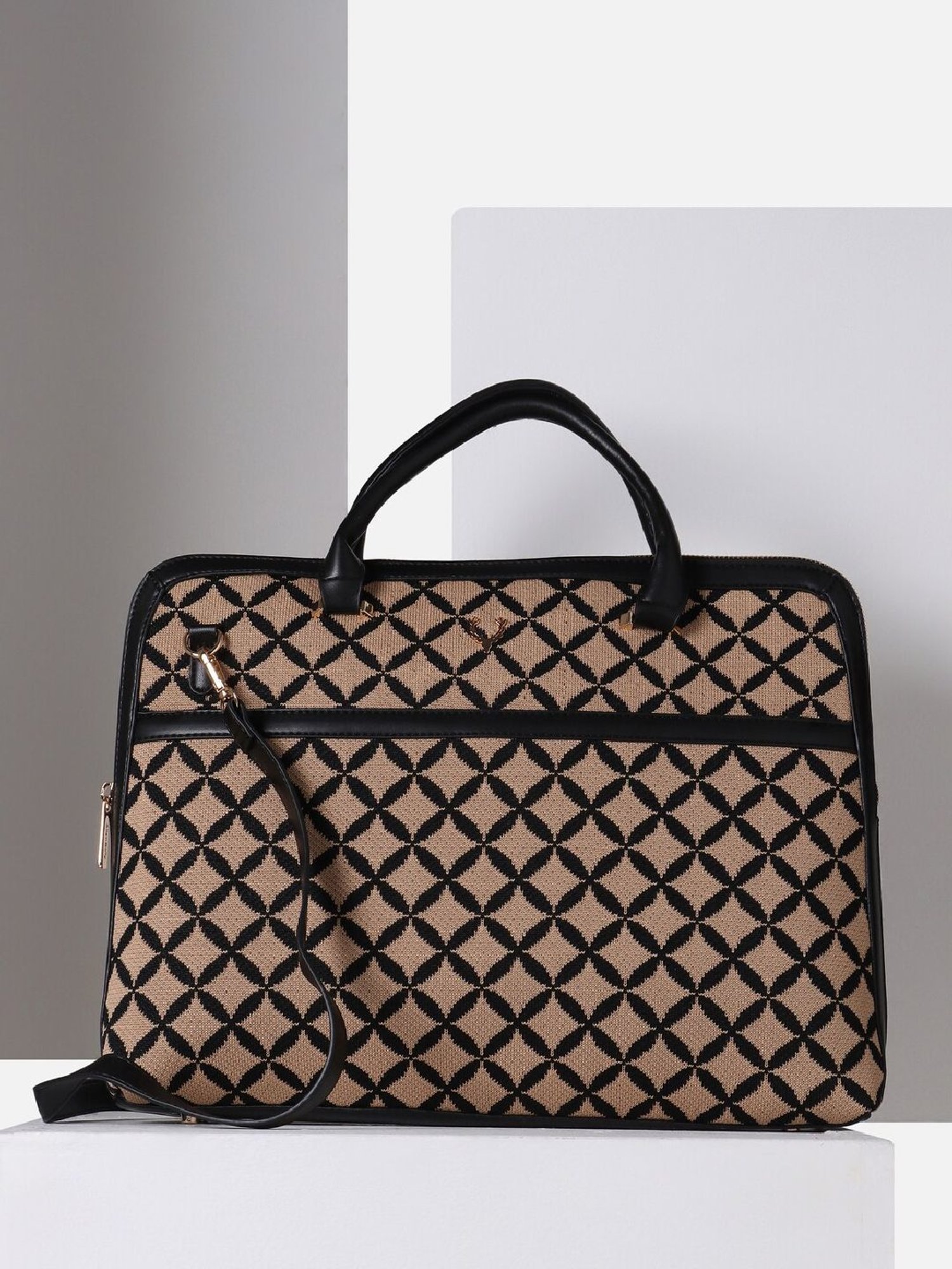 Allen Solly Beige & Blue PU Messenger Bag