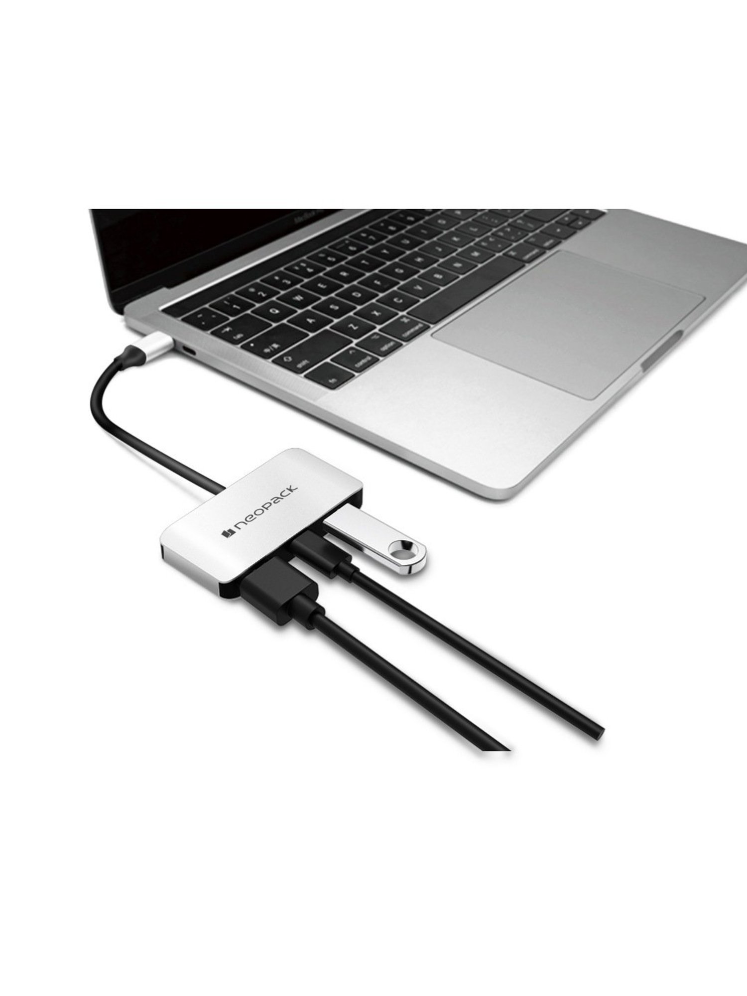 Neopack Type-C 3 In 1 Multiport Travel Hub (Silver)