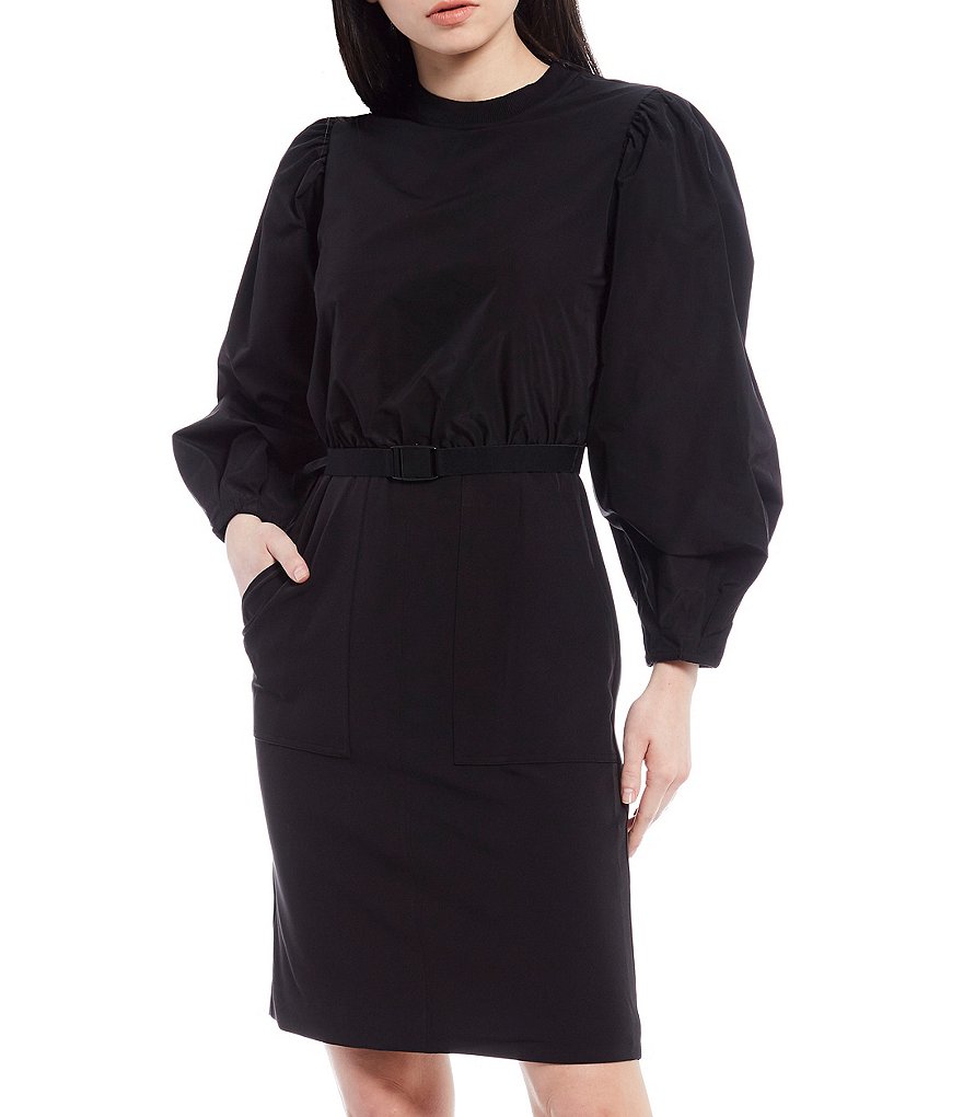 LDT Alecia Long Sleeve Puff Blouse Dress