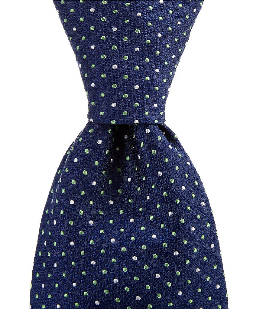 Roundtree & Yorke Big & Tall Carlisle Stripe Traditional 3 3/8#double; Silk Tie