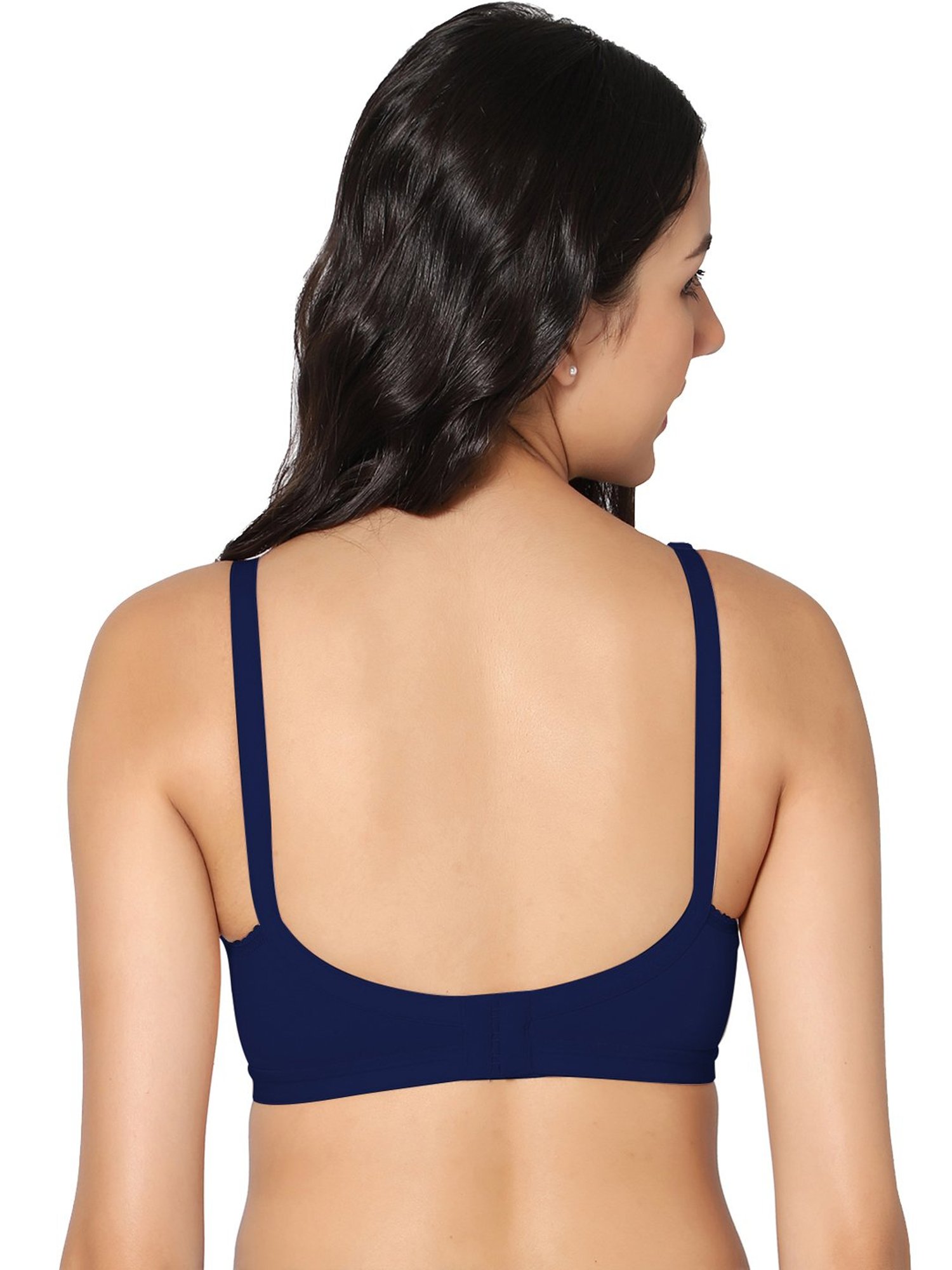 IN CARE Blue & Black Full Coverage Non-Wired T-Shirt Bra - Pack of 2