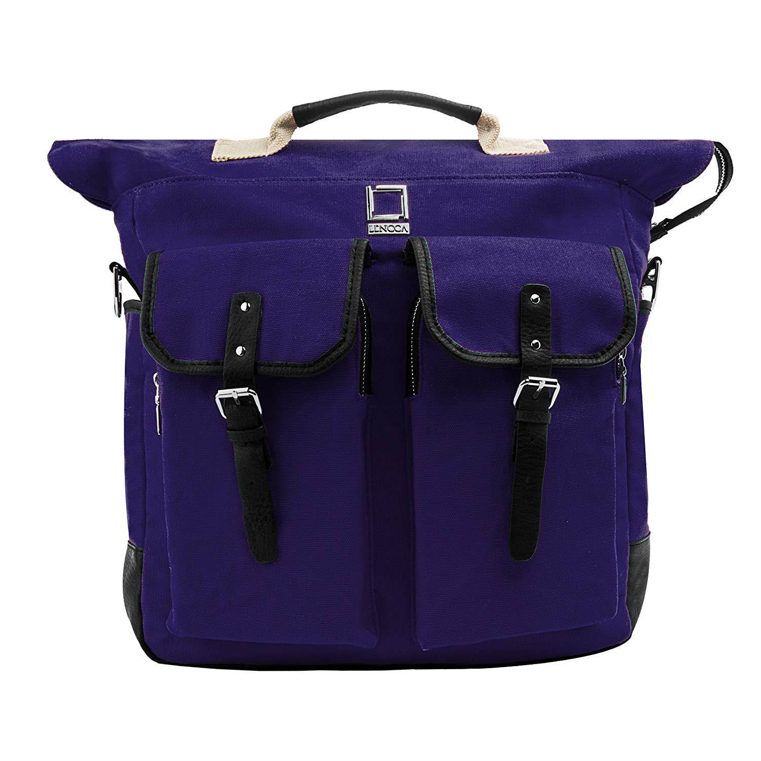 Lencca Universal Hybrid 3 in 1 Carrying Tote Messenger Crossbody Shoulder Bag Backpack for Samsung Galaxy TabPro S 12"/Tab A 10.1"/Tab S 10.5 Fit 10-12.2 Inch Google Android Tablet (Royal Blue)