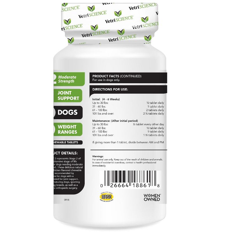 Vetriscience Laboratories GlycoFlex Stage II Joint Support Dog Tablets, 120 ct