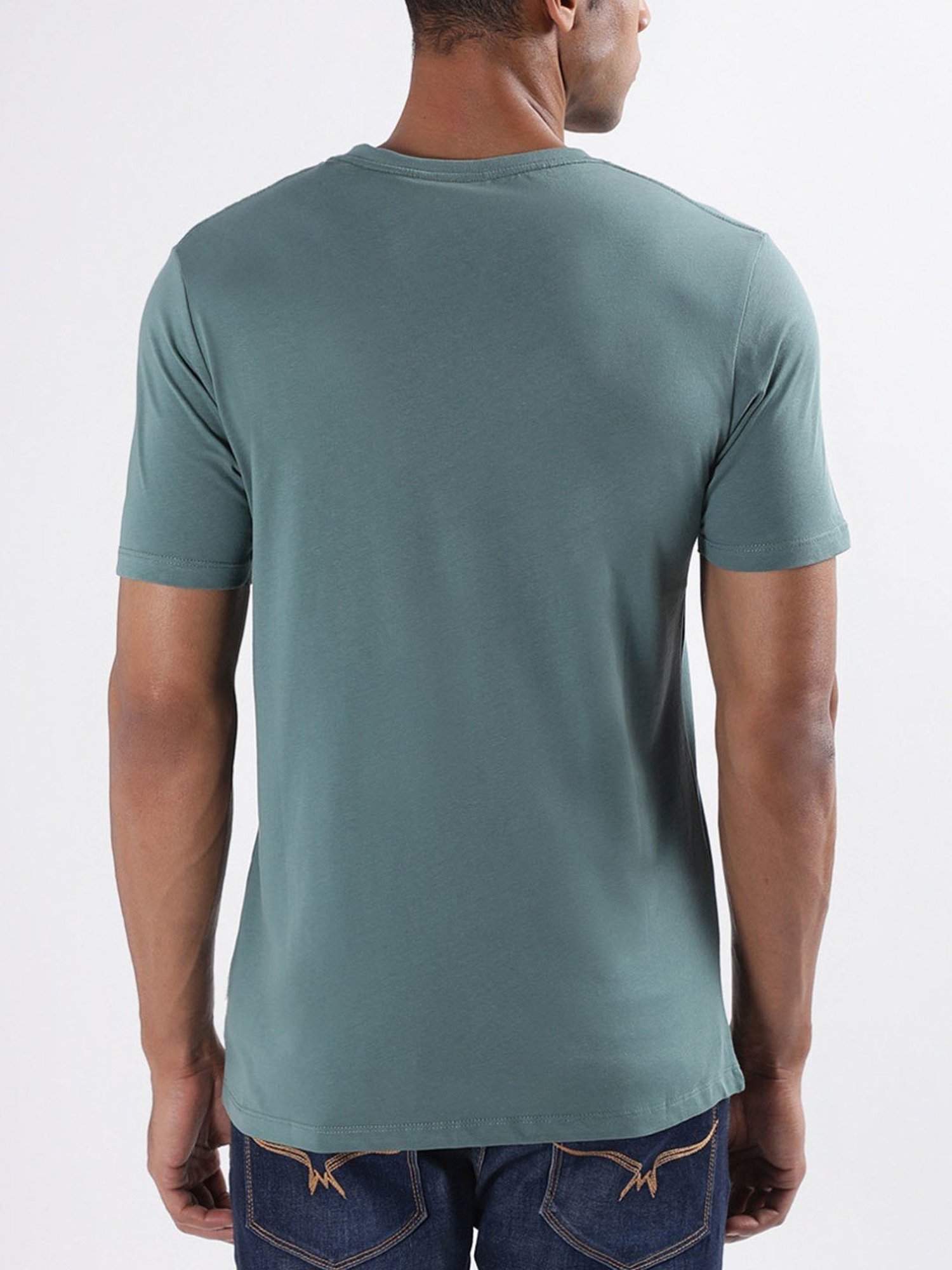 Lindbergh Green Cotton Regular Fit T-Shirt