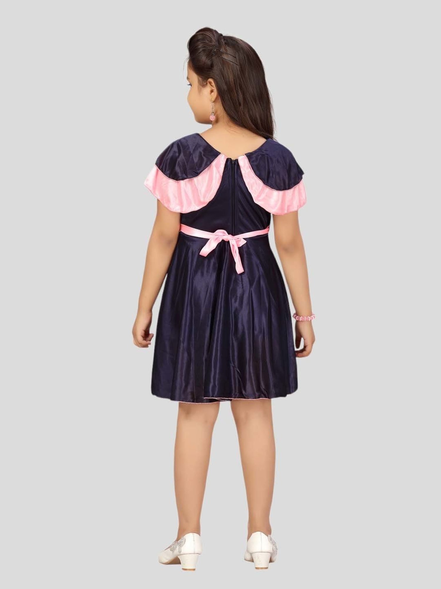 Aarika Kids Blue & Pink Applique Frock Dress