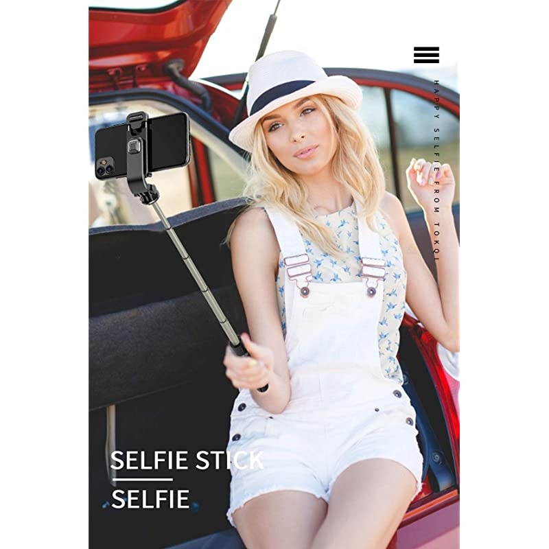 Stick Tripod, Bluetooth Wireless Remote Control Shutter 32 Inch Extendable Tripod Stand Compatible with iPhone & Android Phone, Portable Heavy Duty Lightweight Aluminum Compact Design