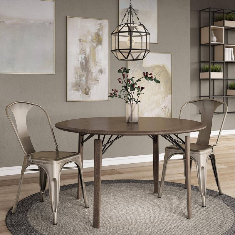 Set of 2 Fay Metal Dining Chair Gray - Room & Joy
