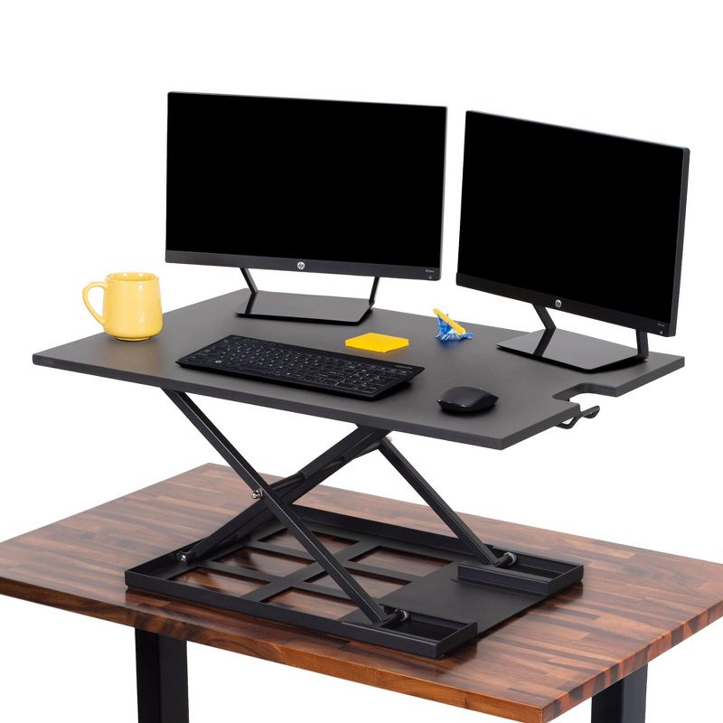 X-Elite Pro 36" Standing Desk Converter with Pneumatic Height Adjustment - Black - Stand Steady