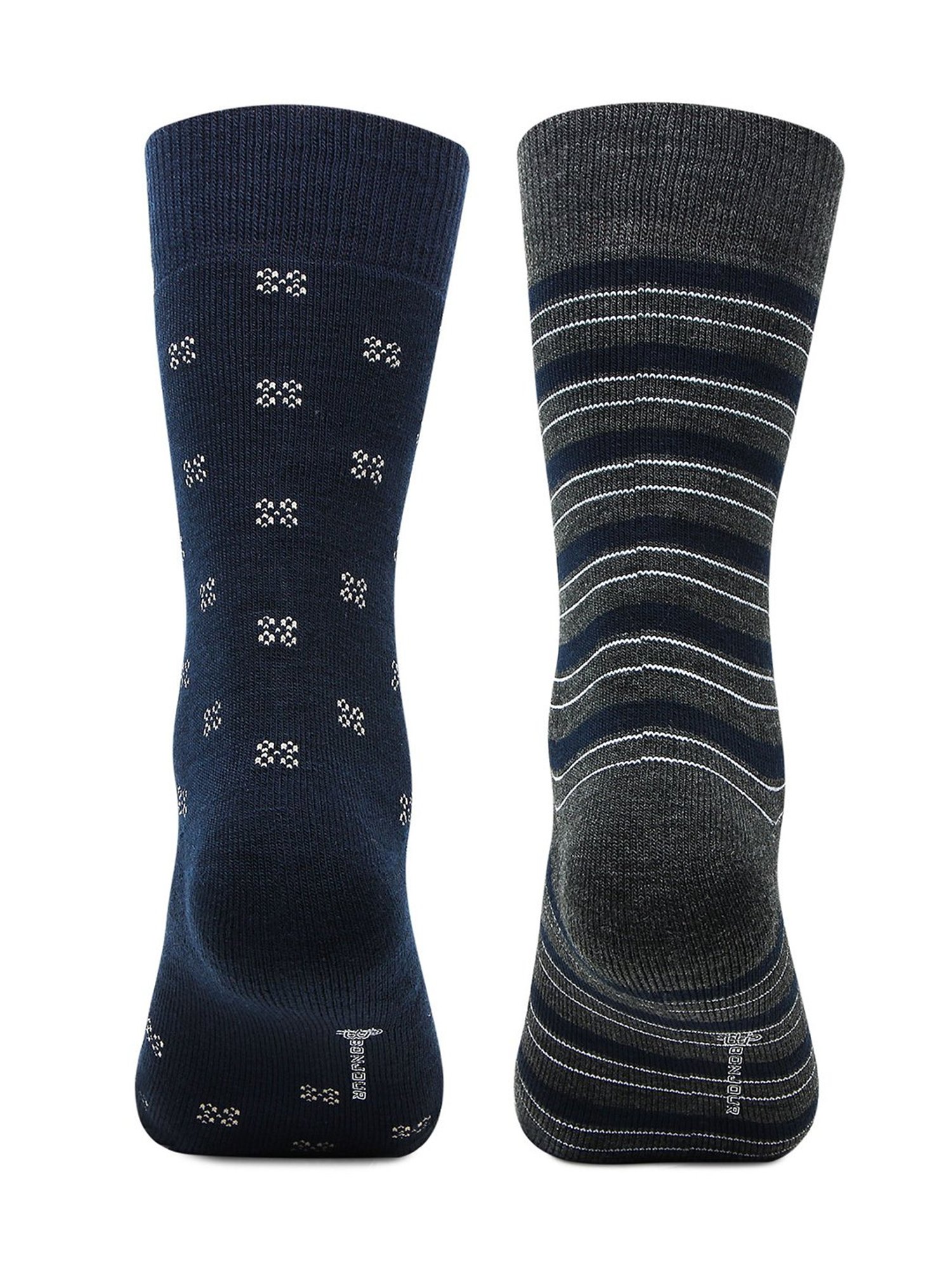 Bonjour Dark Grey and Navy Socks (Pack Of 2)