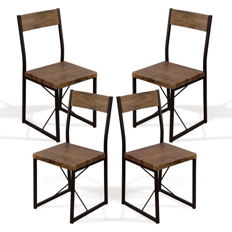 5pc Urban Blend Dining Set Woodgrain/Black - Atlantic