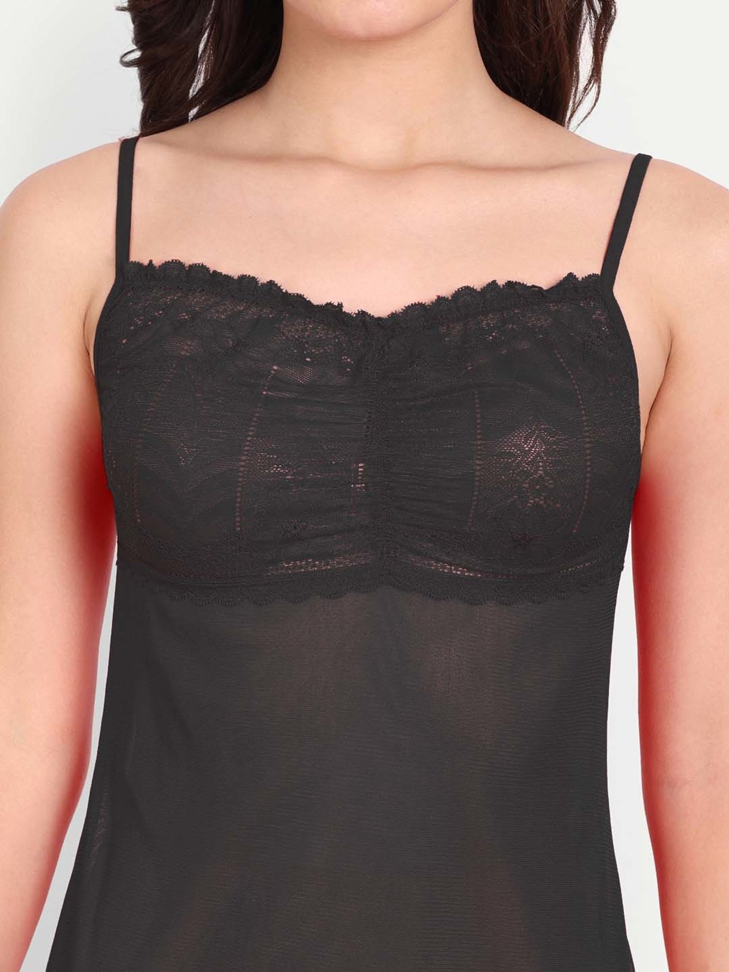 FIMS: Fashion is my Style Black & Red Lace Work Babydoll With Thong