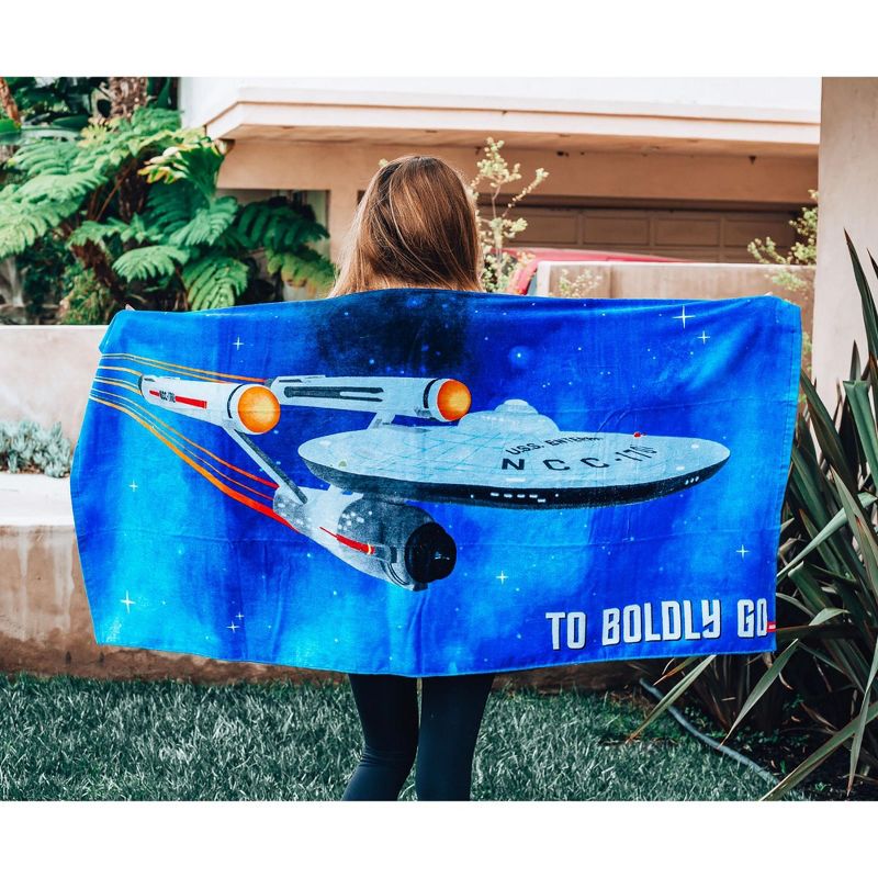 Robe Factory LLC Star Trek: The Original Series "Boldly Go" Beach Towel | 60 x 30 Inches