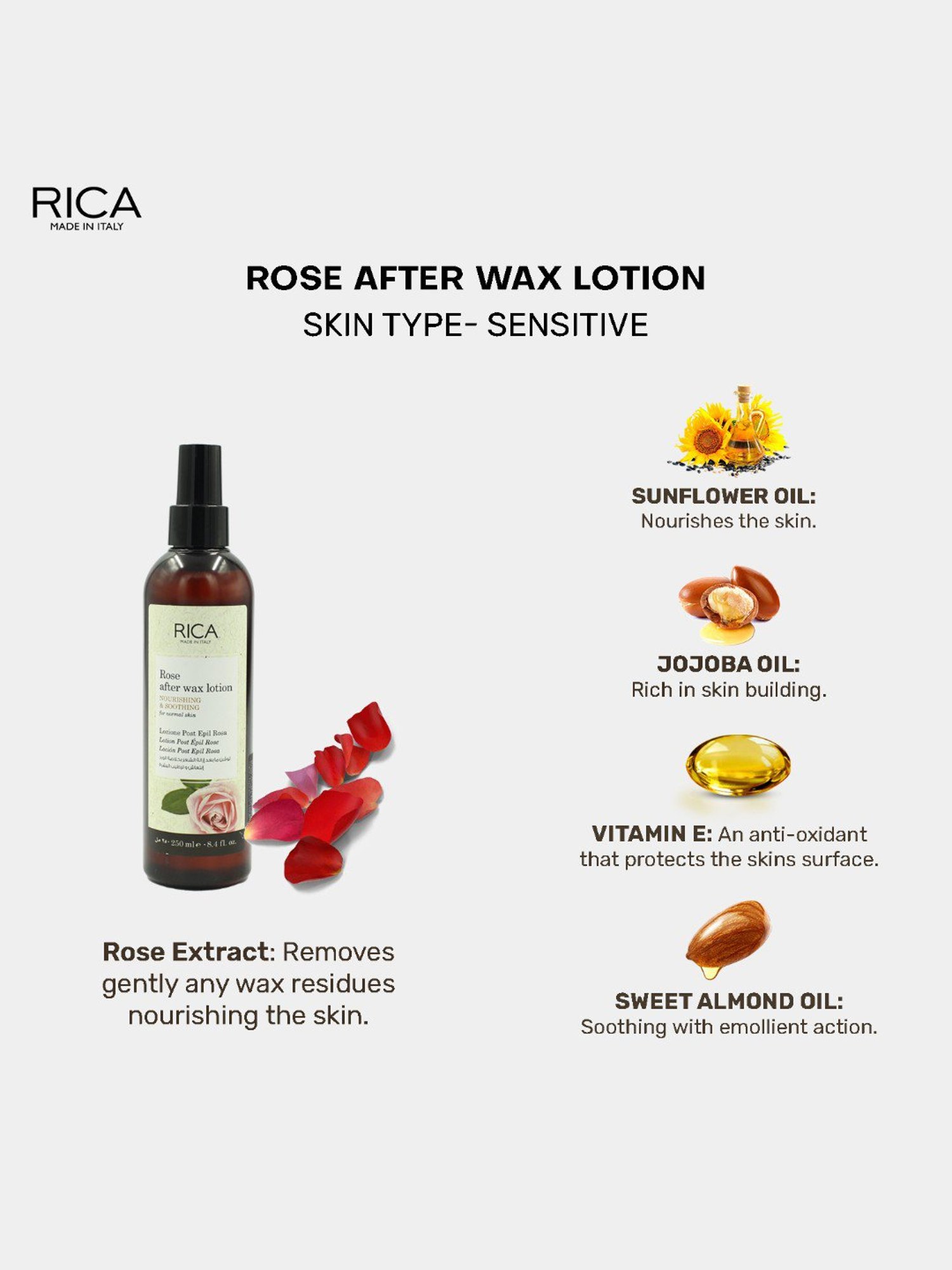 Rica Rose After Waxing Lotion - 250 ml