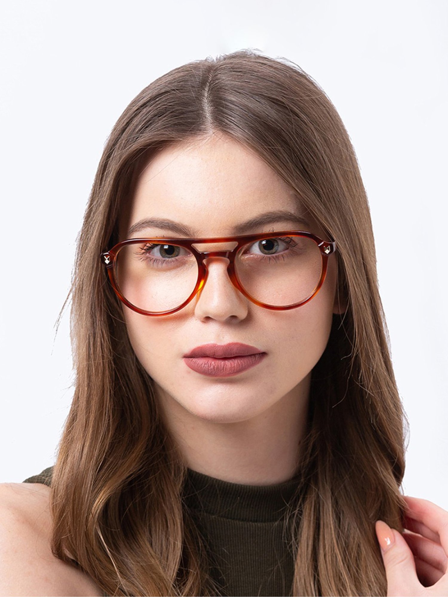 Shisen Fox Kaizen Havana Aviator Unisex Blue Filter Computer Lenses -55 mm